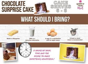 img 1 attached to 🎂 Bake It With Mel Chocolate Surprise Cake Baking Kit - Complete 15-Pc Set for Kids and Adults - Serves 6 to 8 - Includes Dry Ingredients, Utensils, and Cake Board - Perfect Baking Kits for Chocolate Lovers