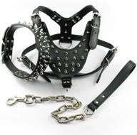 🐶 spiked studded leather dog collars, harnesses & leashes 3-piece matching set for medium & large pitbulls and boxers logo