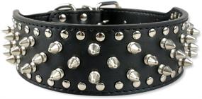 img 3 attached to 🐶 Spiked Studded Leather Dog Collars, Harnesses & Leashes 3-Piece Matching Set for Medium & Large Pitbulls and Boxers