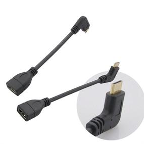 img 2 attached to 🔌 Seadream 6" Mini HDMI Right-toward Male to HDMI Female Cable Adapter - High Speed and 90 Degree Connector