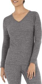 img 4 attached to 👕 Micro Waffle Thermal V-Neck for Women by Fruit of the Loom