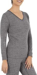 img 2 attached to 👕 Micro Waffle Thermal V-Neck for Women by Fruit of the Loom