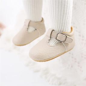 img 3 attached to Stylish Timatego Baby Girl Mary Jane Flats: Non Slip, 👶 Soft Sole First Walker Shoes for Wedding, Princess Dress & Everyday Wear