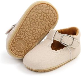 img 4 attached to Stylish Timatego Baby Girl Mary Jane Flats: Non Slip, 👶 Soft Sole First Walker Shoes for Wedding, Princess Dress & Everyday Wear