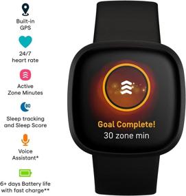 img 3 attached to 💪 Fitbit Versa 3, Черный: Ваш идеальный спутник для фитнеса.