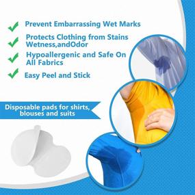 img 3 attached to 👕 Joseche PREMIUM QUALITY Underarm Sweat Pads - Fight Hyperhidrosis effectively [80 Pack] for Men and Women - Comfortable, Non Visible, Extra Adhesive, Disposable Dress Guards/Shields, Sweat Free Armpit Protection