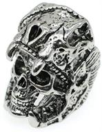 punk silver demon skull ring: vintage heavy gothic biker bands for men's fashion logo