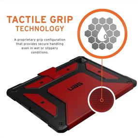 img 1 attached to 🔥 URBAN ARMOR GEAR UAG iPad Pro 12.9-inch (5th Gen, 2021) - Metropolis Rugged Case: Heavy Duty Protective Cover with Multi-Angle Stand & Pencil Holder (Magma)