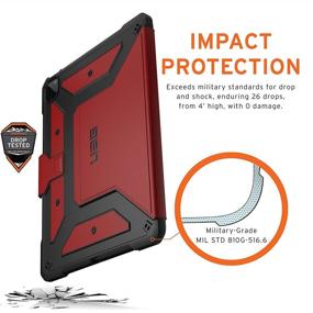 img 2 attached to 🔥 URBAN ARMOR GEAR UAG iPad Pro 12.9-inch (5th Gen, 2021) - Metropolis Rugged Case: Heavy Duty Protective Cover with Multi-Angle Stand & Pencil Holder (Magma)