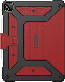 img 3 attached to 🔥 URBAN ARMOR GEAR UAG iPad Pro 12.9-inch (5th Gen, 2021) - Metropolis Rugged Case: Heavy Duty Protective Cover with Multi-Angle Stand & Pencil Holder (Magma)