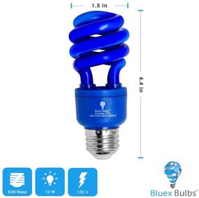 img 3 attached to 💡 BlueX CFL Light Bulbs 4-Pack - 13W Spiral Replacement Bulbs for Bug Bulb Colored Illumination - Indoor/Outdoor Decorative Lighting (Blue)