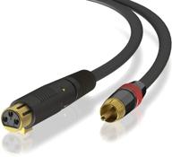 linkup - 3ft - xlr female to rca male cable - pro audio cable 22awg audiophile quality silver coated wire - 24k 50μ gold-plated heavy-duty heutrik connector adapter logo