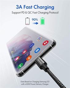 img 1 attached to ⚡ High-Speed 20ft USB C to USB C Cable: Baiwwa PD Fast Charger Cord for Samsung Galaxy S21/Note 20, Pixel, MacBook Pro/Air & More