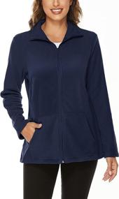 img 4 attached to Hibelle Women's Thermal Fleece Jacket with Full-Zip and Handy Pockets for Outdoor Adventures