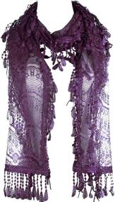 img 1 attached to 🌿 Versatile and Stylish Lightweight Crochet Lace Shawl Scarf for Women - Leafy Patterns in Various Styles - BYOS