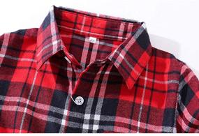 img 2 attached to 👕 Flannel Sleeve Button-Up Shirt for Boys' Clothing