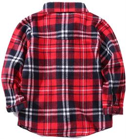 img 3 attached to 👕 Flannel Sleeve Button-Up Shirt for Boys' Clothing