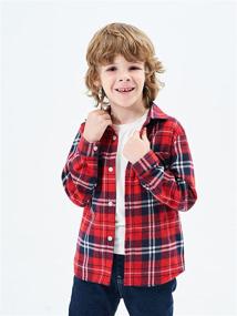 img 1 attached to 👕 Flannel Sleeve Button-Up Shirt for Boys' Clothing