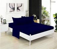 🛏️ twin xl navy micro fiber sheet set - soft & comfy - twin extra long, 15" deep pocket, 39" x 80" - ideal for dorm room, hospital & split king dual adjustable beds (txl) logo