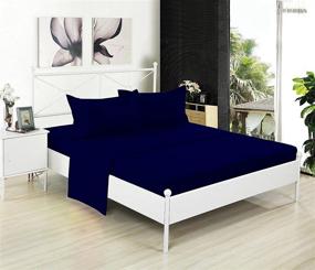 img 2 attached to 🛏️ Twin XL Navy Micro Fiber Sheet Set - Soft & Comfy - Twin Extra Long, 15" Deep Pocket, 39" x 80" - Ideal for Dorm Room, Hospital & Split King Dual Adjustable Beds (TXL)