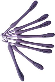 img 3 attached to 🎀 Set of 8 Purple Aluminium Alloy Crochet Hooks with Ergonomic Handles for Knitting Hats, Sweaters, Baby Socks, and Scarves