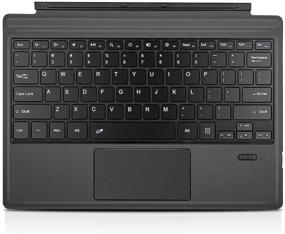 img 4 attached to 🔤 Gray Tomsenn Wireless Bluetooth Keyboard with Two-button Trackpad for Surface Pro 6/5/4/3, Lightweight Slim Design, Built-in Rechargeable Battery