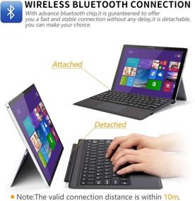 img 1 attached to 🔤 Gray Tomsenn Wireless Bluetooth Keyboard with Two-button Trackpad for Surface Pro 6/5/4/3, Lightweight Slim Design, Built-in Rechargeable Battery