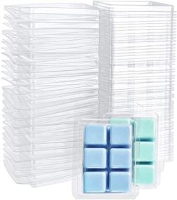 img 4 attached to 🕯️ Pack of 100 Jucoan Clamshell Wax Melt Molds - 6 Cavity Square Clear Plastic Molds for DIY Wax Melt Candles and Soaps