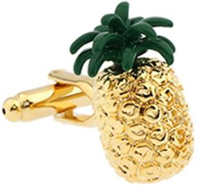 img 3 attached to 🍍 Optimized Gold Pineapple Cufflinks - Ideal for Fruit Trader, Cook, Chef, Cruise, Birthday Present