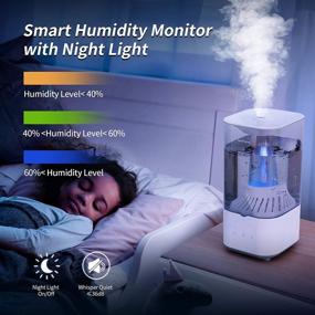 img 2 attached to 🌬️ SmartDevil Ultrasonic Cool Mist Humidifier, 4.5L Top Fill for Bedroom & Large Room, Quiet Air Humidifier with Constant Humidity Control, Essential Oil Tray for Home, Office, Baby, Plants