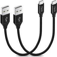 etguuds 1ft usb type c cable - fast charging braided cord for 🔌 samsung galaxy s20 s10 s9 s8, note 20 10 9 8, moto g7 g8 [2-pack] logo