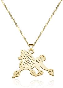 img 4 attached to CENWA Gold Tone Poodle Pendant Necklace - Perfect Sorority Gift