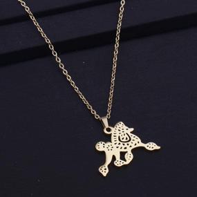 img 1 attached to CENWA Gold Tone Poodle Pendant Necklace - Perfect Sorority Gift