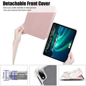 img 3 attached to iPad Air 4 Case 2020 10.9 Inch - Auto Sleep/Wake Cover | Supports Apple Pencil 2 Charging | Smart Stand | Translucent Frosted Back Cover | for iPad Air 10.9 Inch (4th Gen) 2020 - Rose Marble