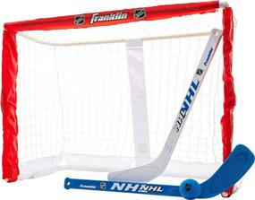 img 4 attached to 🏒 Franklin Sports Knee Hockey Goal Set - Mini Hockey Goal Set - Kids Hockey Set - Easy Transport - Exclusive Fold-N-Go Design - NHL - Ideal for Kids