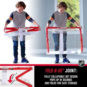 img 1 attached to 🏒 Franklin Sports Knee Hockey Goal Set - Mini Hockey Goal Set - Kids Hockey Set - Easy Transport - Exclusive Fold-N-Go Design - NHL - Ideal for Kids