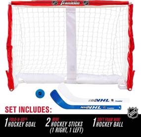 img 3 attached to 🏒 Franklin Sports Knee Hockey Goal Set - Mini Hockey Goal Set - Kids Hockey Set - Easy Transport - Exclusive Fold-N-Go Design - NHL - Ideal for Kids