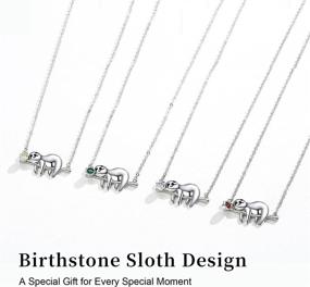 img 1 attached to 🦥 Sloth Gifts Sterling Silver Pendant Necklace: A Charming Birthstone Jewelry for Women and Girls - Perfect Christmas or Birthday Gift!