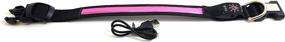 img 1 attached to Rechargeable LED Light Up Dog Collar by BrightPaws - Water Resistant & Safe Lite for Medium Dogs (Pink)