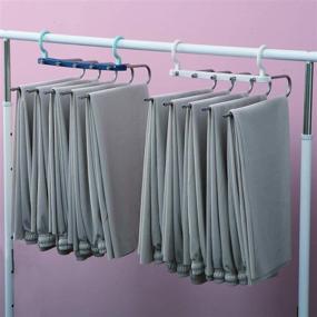 img 1 attached to ShiZu Magic Pants Hanger: Ultimate Space-Saving Closet Solution for Organized Pants Storage