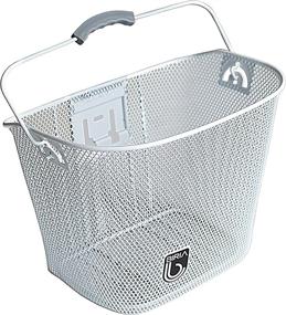 img 2 attached to 🚲 BIRIA White Front Quick Release Bicycle Basket with Removable Wire Mesh - New Design