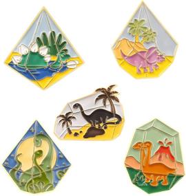 img 1 attached to Dinosaur Enamel Pin for Backpacks: Lapel Badge, Dino Little Worlds, Paleontologist Pin, Terrarium Cartoon, Cute Enamel Pin Animals for Bag, Clothes, Hat