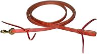 nrs tack: premium 8 ft x 5/8 in oiled harness leather flat roping reins logo