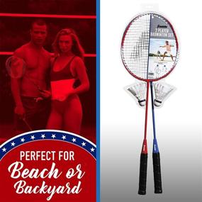 img 2 attached to Ultimate Badminton Racket + Birdie Set: High-Quality Replacement Equipment for 2-4 Players by Franklin Sports