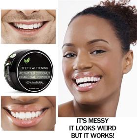 img 1 attached to 🎋 Bamboo Activated Charcoal Teeth Whitening Powder - Fluoride Free & Gentle on Enamel and Gums - Natural Teeth Whitener - Effective Stain Remover with Bonus Bamboo Brush - 1.05oz