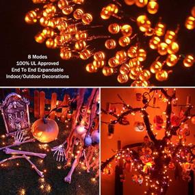 img 1 attached to 🎃 25m/82ft 220 LED Indoor/Outdoor Halloween Decoration String Lights - Orange Fairy Lights for Thanksgiving Day, Tree, Wedding, Patio, Home, Room