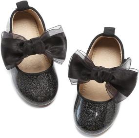 img 4 attached to Thee Bron Bridal Ballet Flats: Adorable Mary Jane School Shoes for Toddler/Little Girls