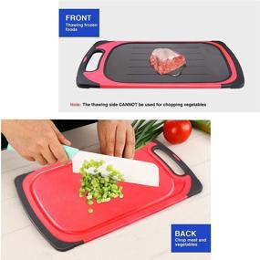 img 2 attached to 🍖 Rapid Thawing Tray for Frozen Meat, Quick Defrosting Plate for Frozen Food, 2-in-1 Cutting Board with Extra Large Flexible Plastic Cutting Mats, Fast and Safe Defrosting Solution for Meat, Pork, Beef, Fish