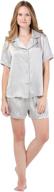 🌙 fisher's finery women's mulberry silk short pajama set: short sleeve luxury sleepwear logo