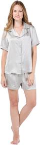 img 4 attached to 🌙 Fisher's Finery Women's Mulberry Silk Short Pajama Set: Short Sleeve Luxury Sleepwear